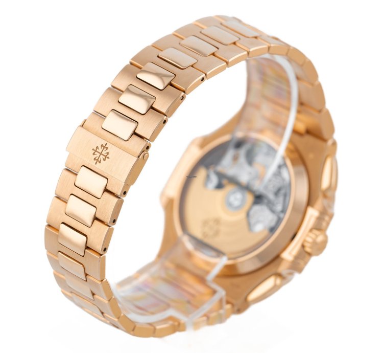 Patek Philippe Nautilus Chronograph Rose Gold 18k Black Dial Ref 5980 1r-001 Full Set