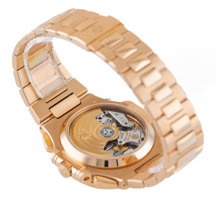 Patek Philippe Nautilus Chronograph Rose Gold 18k Black Dial Ref 5980 1r-001 Full Set
