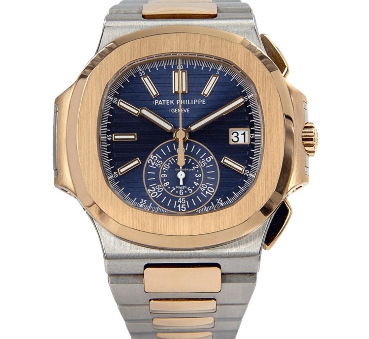 Patek Philippe Nautilus Chronograph Stainless Steel 18kt Rose Gold 5980-1ar