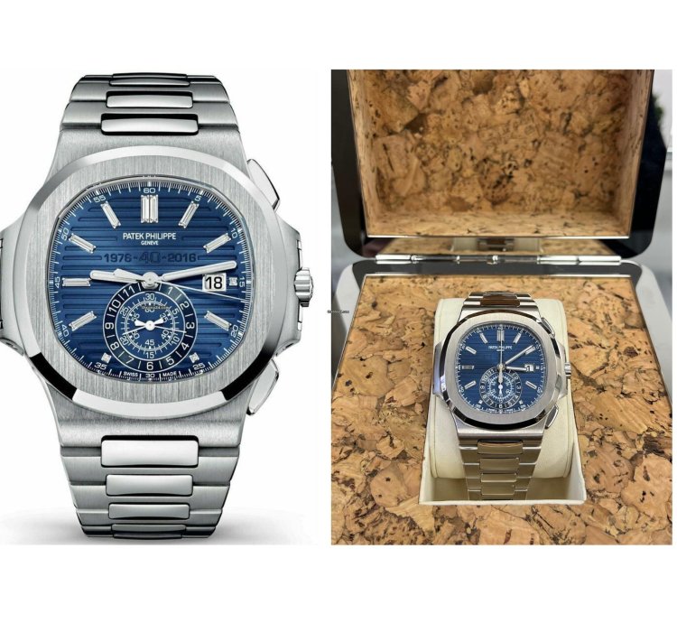 Patek Philippe Nautilus Chronograph White Gold Blue Dial 44mm 5976 1g-001