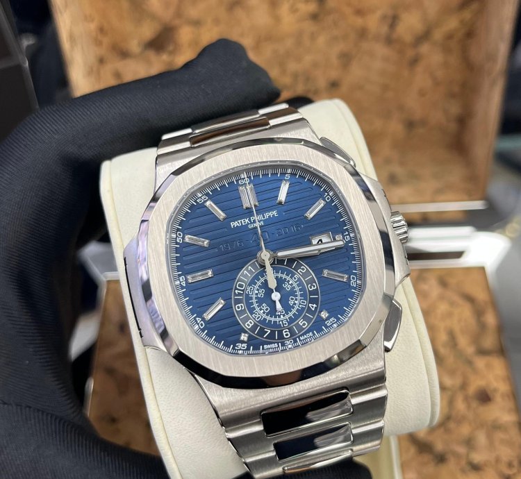 Patek Philippe Nautilus Chronograph White Gold Blue Dial 44mm 5976 1g-001