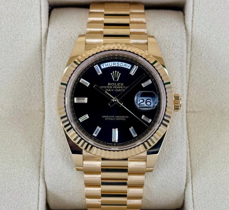 Rolex Day-date 40 New 2024 Day-date 40mm 228238 Presidential Black Diamond Baguette Dial