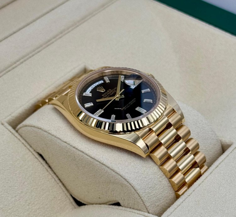 Rolex Day-date 40 New 2024 Day-date 40mm 228238 Presidential Black Diamond Baguette Dial