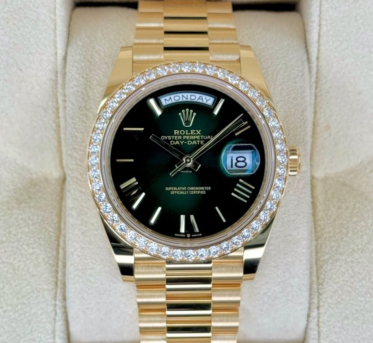 Rolex Day-date 40 New 2024 Day-date 40mm 228348rbr Presidential Diamond Bezel Green Dial