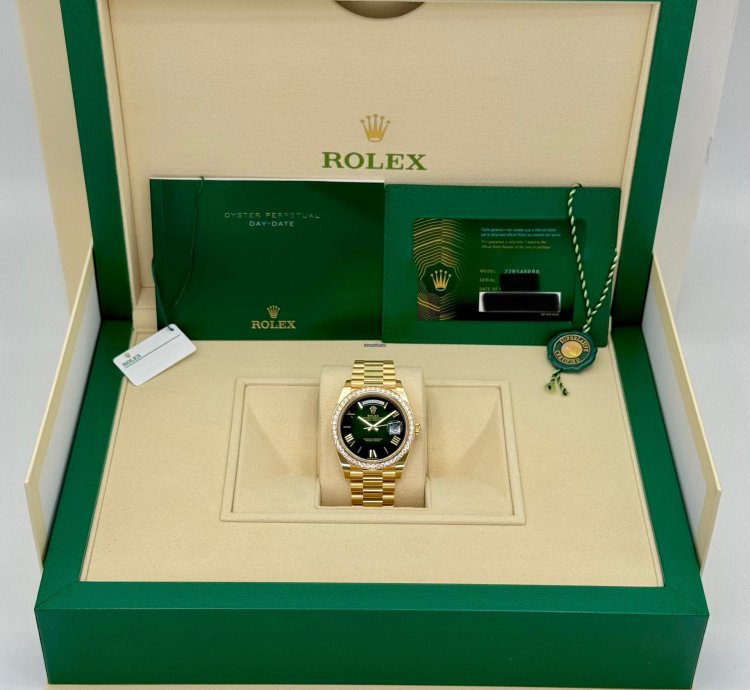 Rolex Day-date 40 New 2024 Day-date 40mm 228348rbr Presidential Diamond Bezel Green Dial