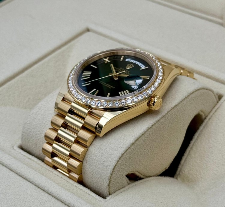 Rolex Day-date 40 New 2024 Day-date 40mm 228348rbr Presidential Diamond Bezel Green Dial