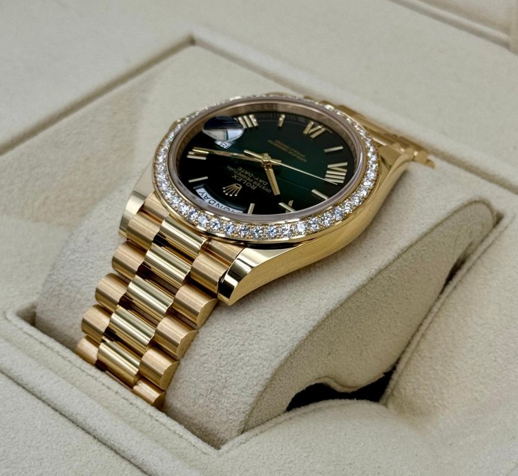 Rolex Day-date 40 New 2024 Day-date 40mm 228348rbr Presidential Diamond Bezel Green Dial
