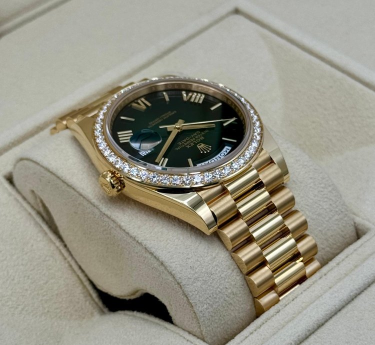 Rolex Day-date 40 New 2024 Day-date 40mm 228348rbr Presidential Diamond Bezel Green Dial