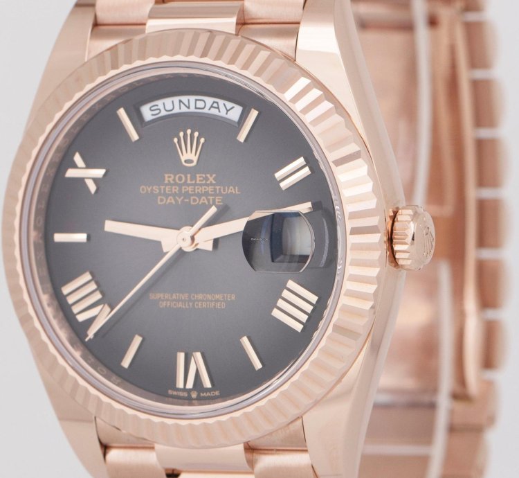 Rolex Day-date 40 New 2024 Papers Rolex Day-date 40mm President Slate Ombre 18k Rose 228235 Box