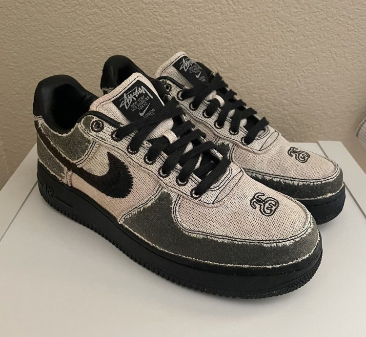 1 1 Bleached Stussy Air Force 1 Black