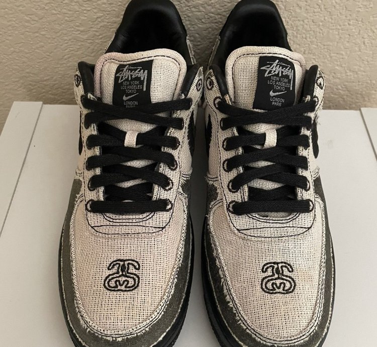1 1 Bleached Stussy Air Force 1 Black