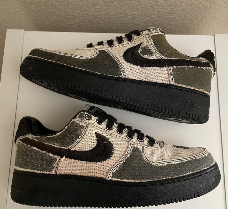 1 1 Bleached Stussy Air Force 1 Black