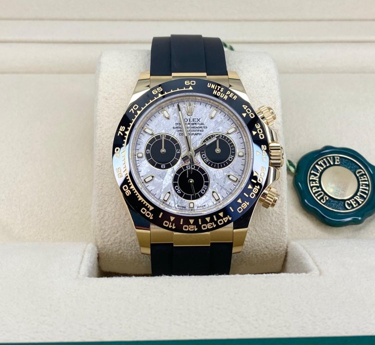 Rolex Daytona Meteorite Dial Unworn Full Set 116518ln Discontinued Model Yellow Gold 18k