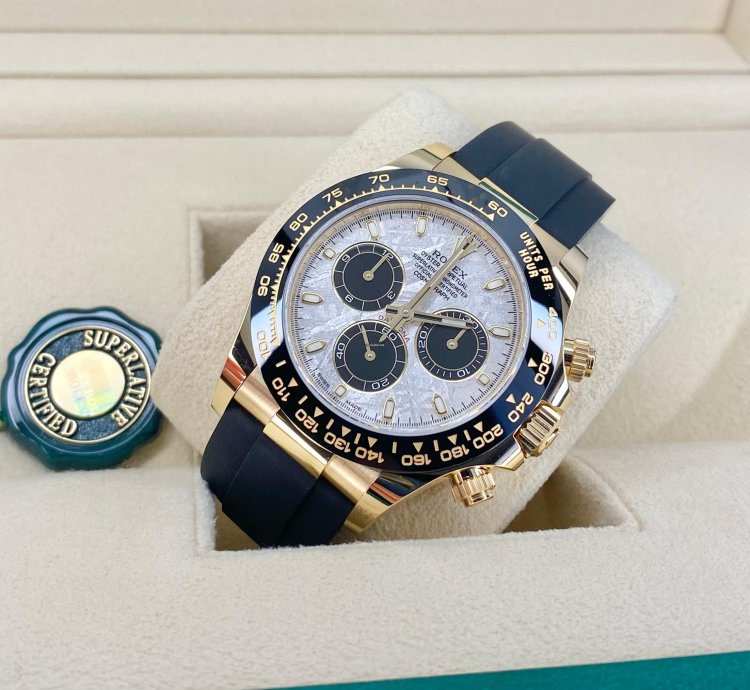 Rolex Daytona Meteorite Dial Unworn Full Set 116518ln Yellow Gold Carlos Alcaraz Iconic Watch