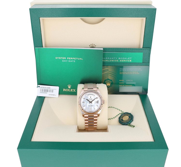 Rolex Day-date 40 New 2025 228235 Mother Of Pearl Mop President Rose Gold