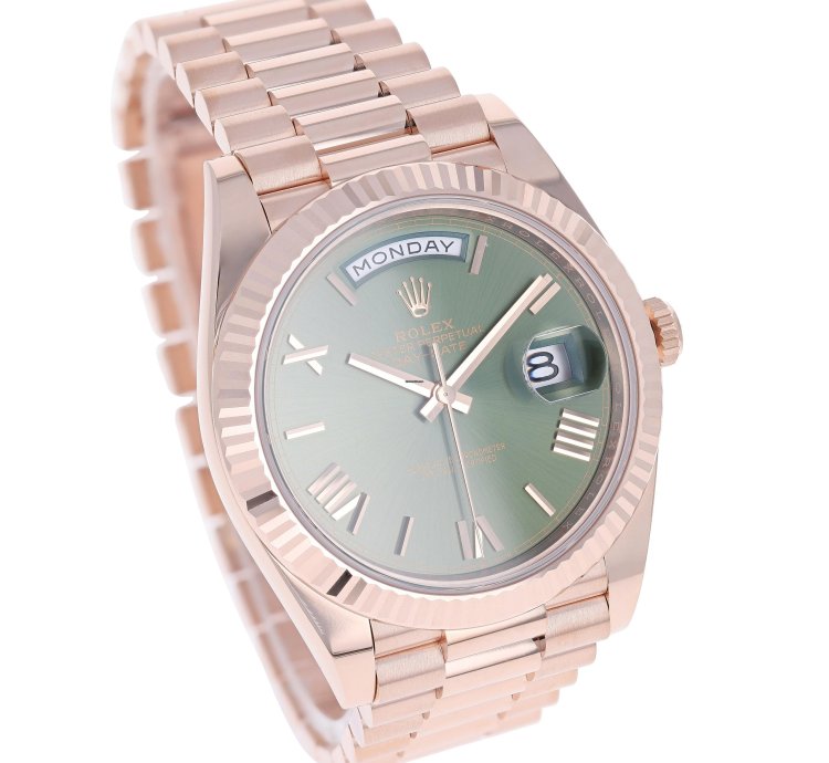Rolex Day-date 40 New 2025 228235 Olive Green President Rose Gold