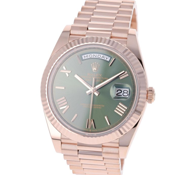Rolex Day-date 40 New 2025 228235 Olive Green President Rose Gold