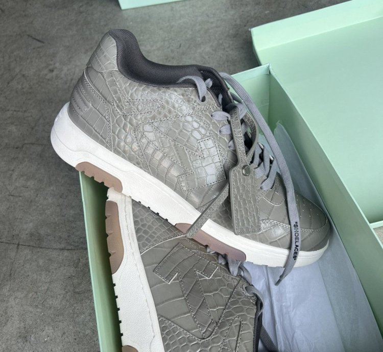 10 5 Off White Out Of Office Low Size 44 - Croc Skin Ds