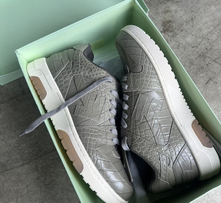 10 5 Off White Out Of Office Low Size 44 - Croc Skin Ds