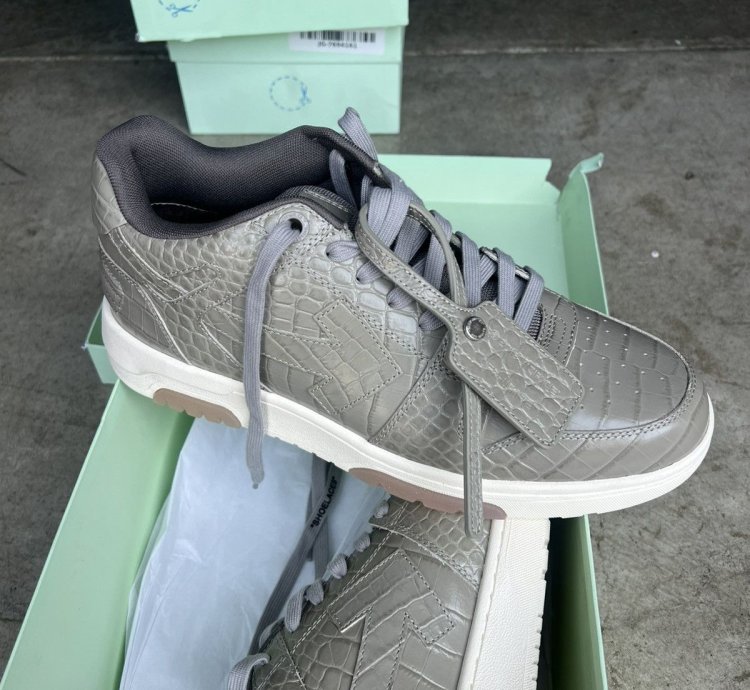 10 5 Off White Out Of Office Low Size 44 - Croc Skin Ds