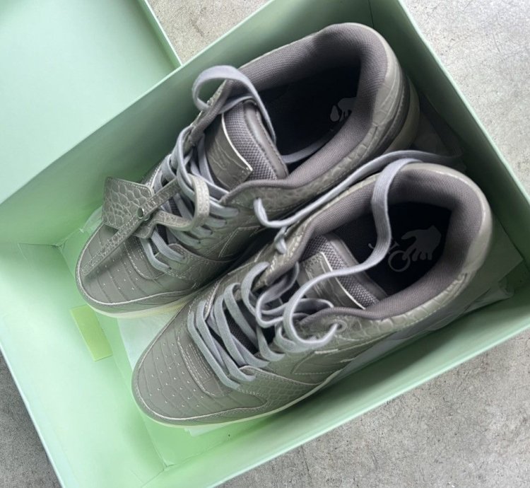 10 5 Off White Out Of Office Low Size 44 - Croc Skin Ds