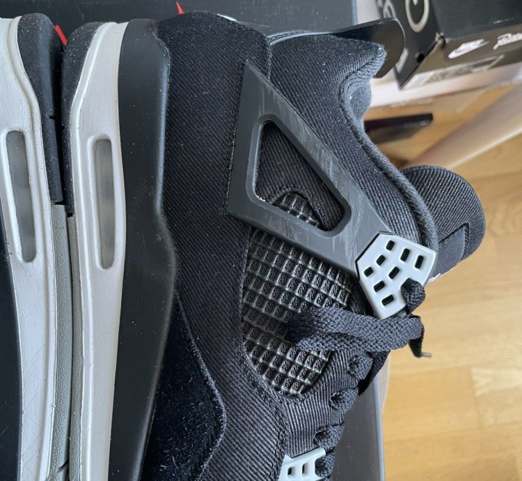 100 Original Nike Air Jordan 4 Retro Se Black Canvas