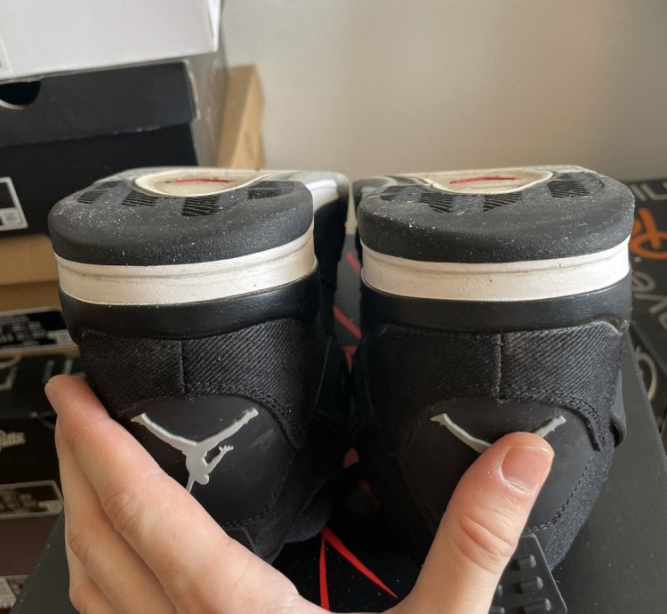 100 Original Nike Air Jordan 4 Retro Se Black Canvas