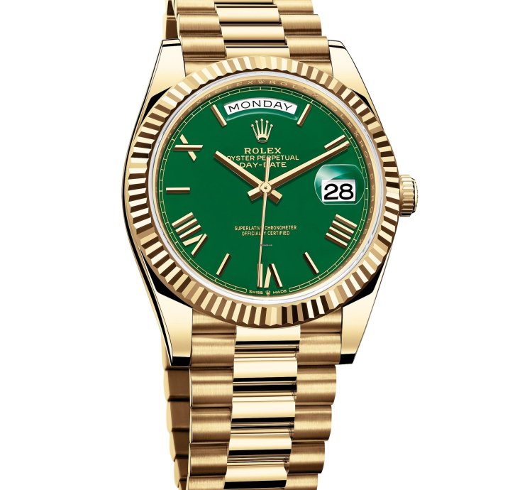 Rolex Day-date 40 New 2025 228238 Green President Yellow Gold