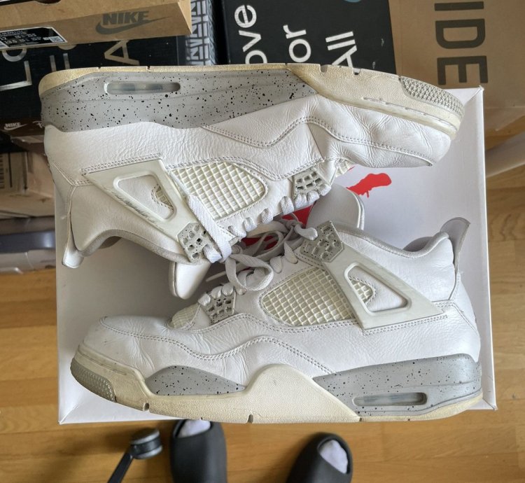 100 Original Nike Air Jordan 4 Retro White Oreo