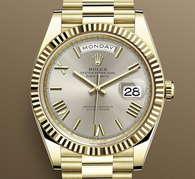 Rolex Day-date 40 New 2025 228238 Silver Roman President Yellow Gold