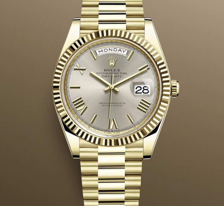 Rolex Day-date 40 New 2025 228238 Silver Roman President Yellow Gold