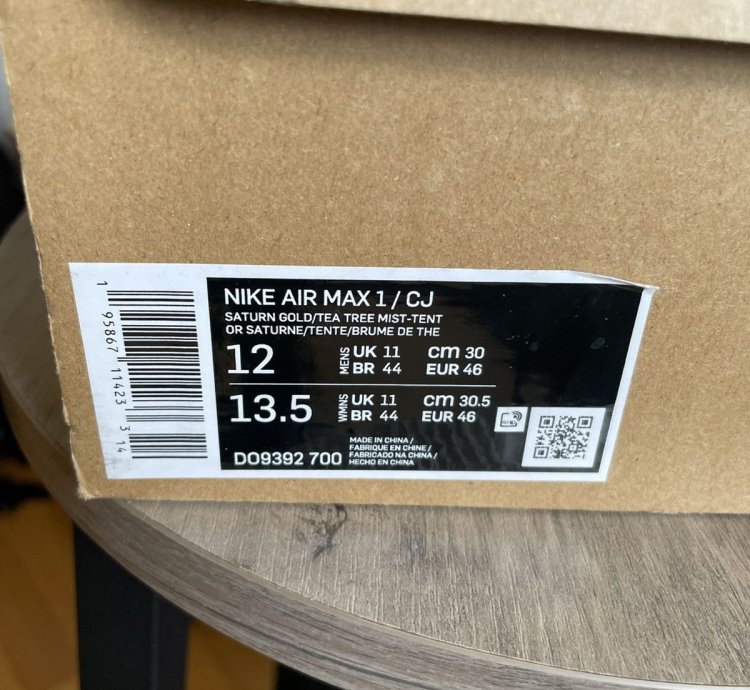 100 Original Nike Travis Scott Air Max 1 Cactus Saturn Gold