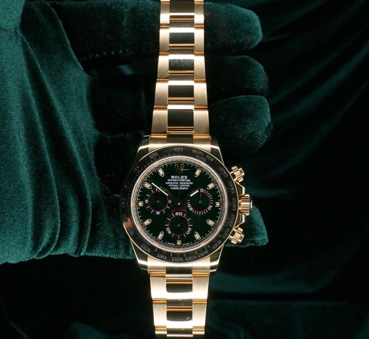 Rolex Daytona Mint Complete Set Daytona John Mayer 18k Yellow Gold Green Dial 116508