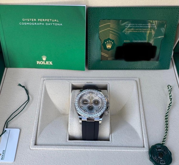 Rolex Daytona Mother Of Pearl Cosmograph Daytona December 2024 Diamond Panda White Tag Full Set