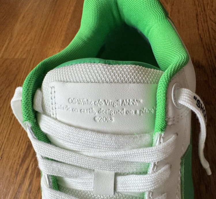 12 Off-white Out Of Office White Green Ooo 45 Low Tops Logo