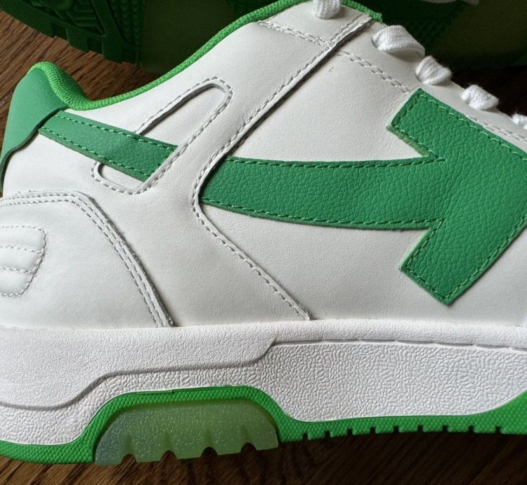 12 Off-white Out Of Office White Green Ooo 45 Low Tops Logo