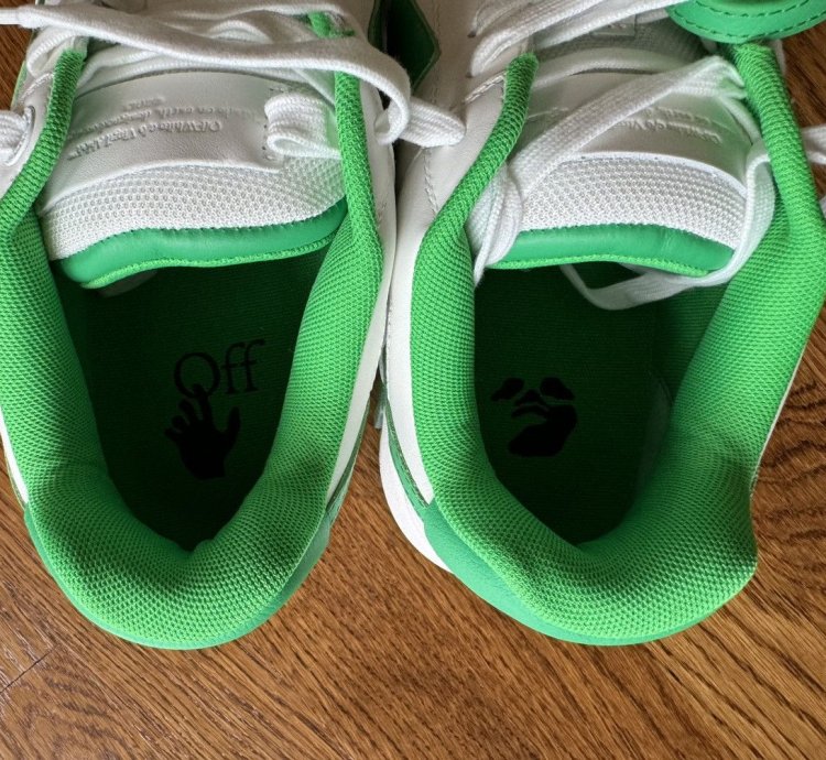 12 Off-white Out Of Office White Green Ooo 45 Low Tops Logo