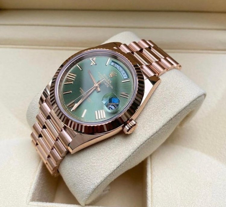 Rolex Day-date 40 New Day-date 40 228235 Green Roman Everose Rose Gold