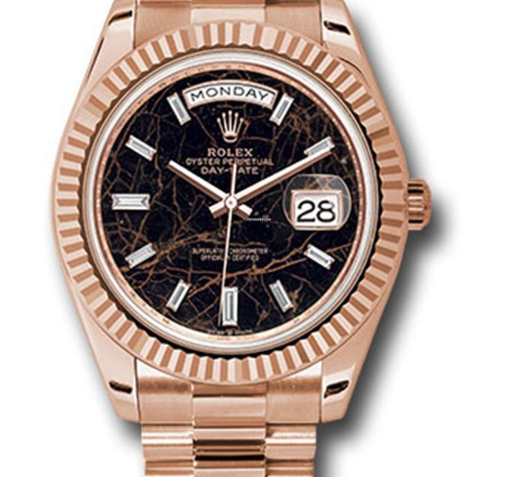 Rolex Day-date 40 New Day-date 40mm 228235 Presidential Rose Gold Eisenkiesel Baguette Diamond Dial