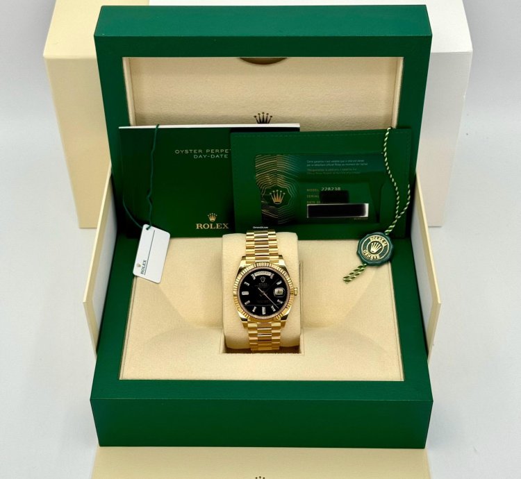 Rolex Day-date 40 New Day-date 40mm 228238 Black Onyx Diamond Baguette Dial