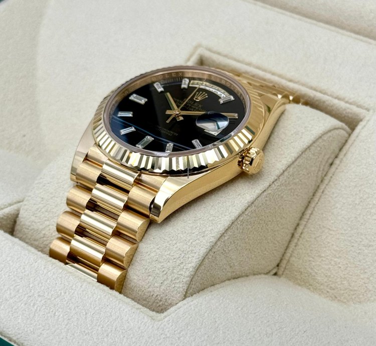 Rolex Day-date 40 New Day-date 40mm 228238 Black Onyx Diamond Baguette Dial
