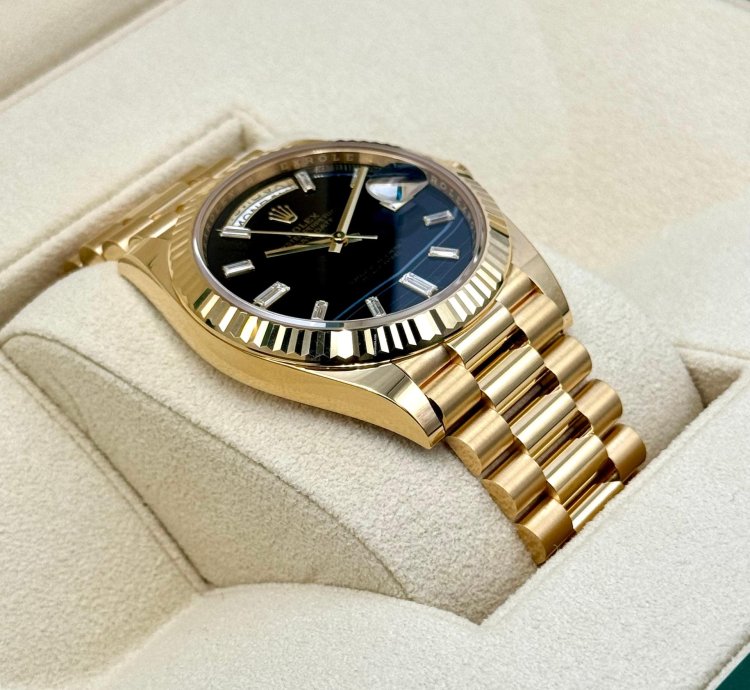 Rolex Day-date 40 New Day-date 40mm 228238 Black Onyx Diamond Baguette Dial