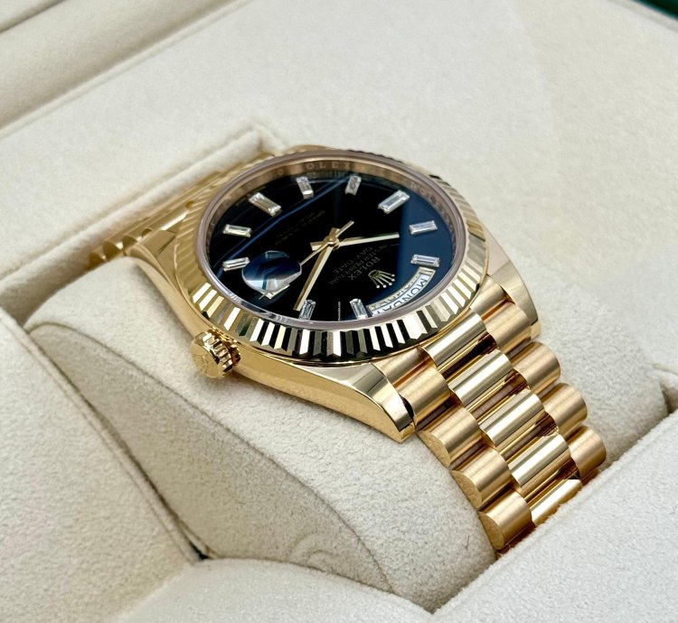 Rolex Day-date 40 New Day-date 40mm 228238 Black Onyx Diamond Baguette Dial