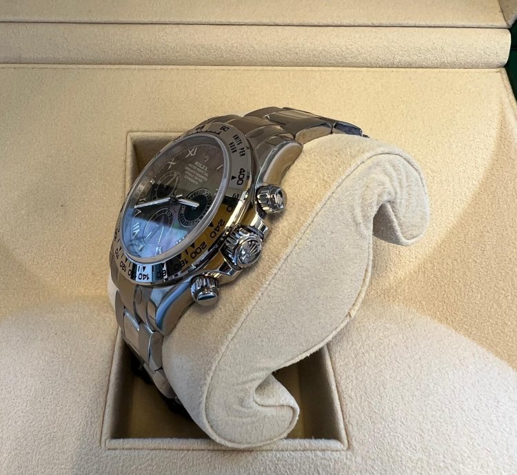 Rolex Daytona Mother Of Pearl Roman Numeral Dial White Gold