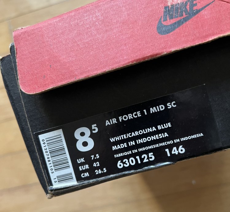 1996 Nike Air Force 1 Mid Sc Unc Jewel Rhino Us8 5