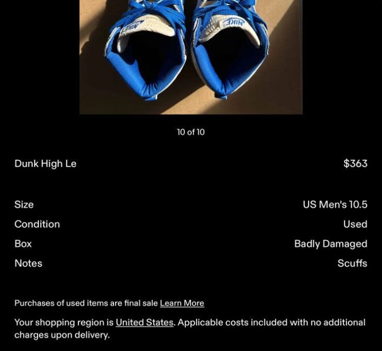 1999 Nike Dunk High Le Kentucky Blue White - Vintage - Used