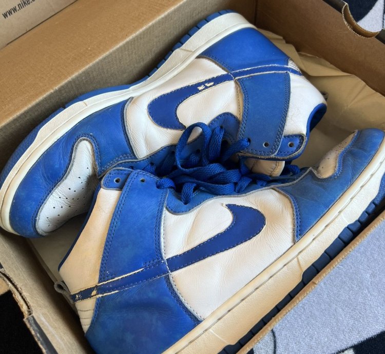 1999 Nike Dunk High Le Kentucky Blue White - Vintage - Used