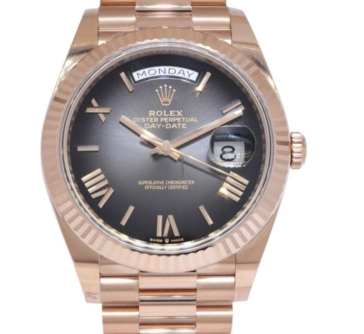 Rolex Day-date 40 New Rolex Day-date 40 President 18k Rose Gold Slate Ombre Watch 24 228235