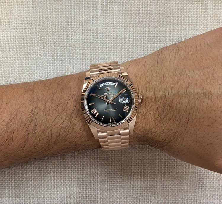 Rolex Day-date 40 New Rolex Day-date 40 President 18k Rose Gold Slate Ombre Watch 24 228235