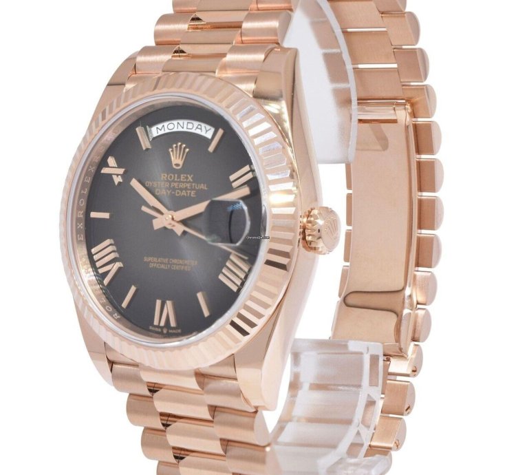 Rolex Day-date 40 New Rolex Day-date 40 President 18k Rose Gold Slate Ombre Watch 24 228235